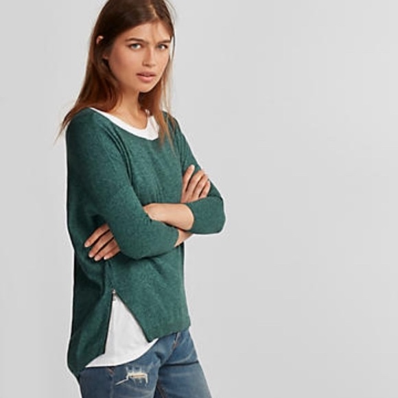 Express high low side zipper sweater - Picture 1 of 5